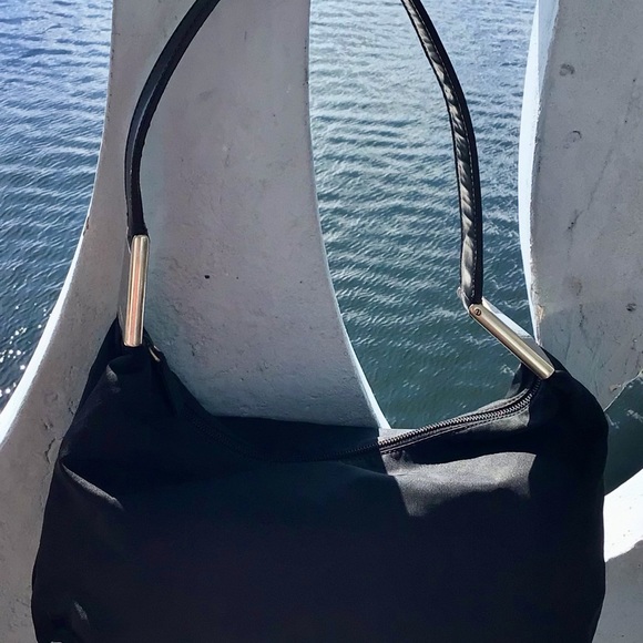 Authentic Prada Nylon and Patent Leather Zip Top Shoulder Milano Made in Italy - Picture 15 of 16